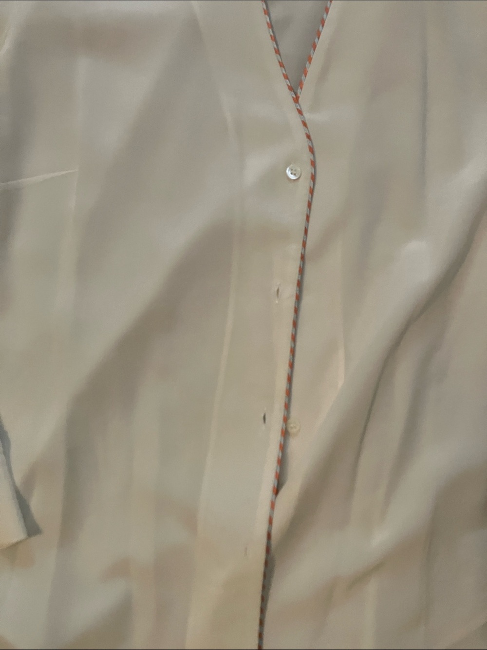 Sandro Cream Top with Orange and Light Blue Braid Trim - Picture 4 of 10